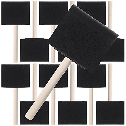Bates 3-Inch Foam Paint Brushes, 12 Pack - Sponge Brushes for Painting, Staining, and Mod Podge - color: Black, size: 3 inch, 12 Pack