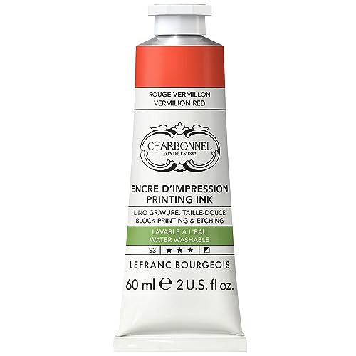 Lefranc Bourgeois Charbonnel Professional Printing Waterwashable Ink, 60ml (2-oz) Vermillion Red - color: Vermillion Red, style: 60ml (2-oz)