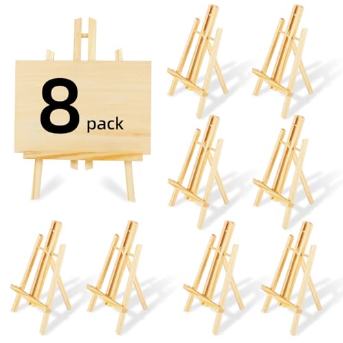 16"x7.7" Wooden Easel, Easel Stand for Painting, Tabletop Easel for Artist/Students/Beginners, Portable Canvas Photo Picture Sign Holder 8Pack - style: 16'' - 8 PK