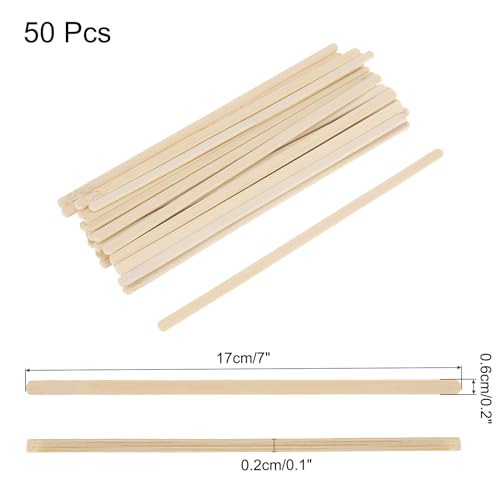 DMiotech 50 Pack 7" x 0.2" Paint Stir Sticks,Strong Natural Craft Sticks,Wooden Paint Stirrers Mixing Stick for Epoxy Resin and Making DIY Craft,Wood Color