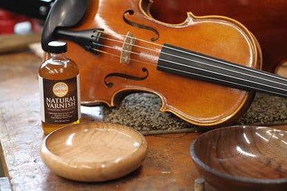 Natural Earth Paint Varnish | Natural | Non-Toxic | Wood Finish | Clear Coat | 32oz | Dries Clear