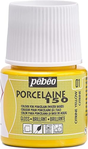 Pebeo Porcelaine 150 China Paint 45-Milliliter Bottle, Citrine Yellow - color: Citrine Yellow