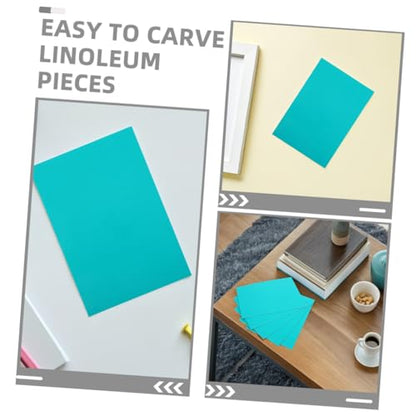 Housoutil 6pcs Printmaking Pad Linoleum Blocks Precision Surface for Block Printing - size: 14.80X10.50X0.30CM