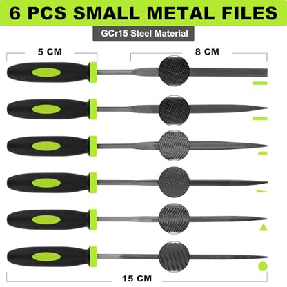 17 pcs File Set, 12 pcs Needle Files and 4 pcs Large Metal Files with Tool bag, Ideal Hand Tool for Woodwork, Metal, Model & Hobby Applications - style: 17 Pieces