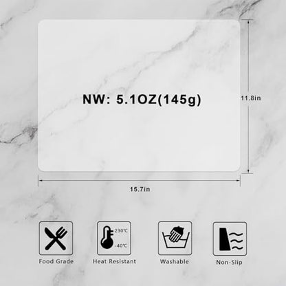 Silicone Placemats, Food-Grade Non-Slip Waterproof, Dining, Countertop Protector, Kitchen Counter Mat, Heat Resistant, Baking mat Dishwasher Safe - color: Translucent, size: 15.7 x 11.8 in - 2pcs (0.04 in)