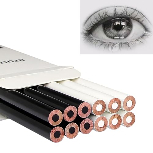 SIQITECHNO 12Pcs Black and White Based Colored Pencils Wooden Oil Color Pencils Premier Soft Core Colored Pencil for Drawing Sketching Shading