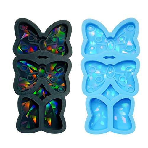 ✪ Holographic- Bow Straw Topper Silicone Mold Epoxy Resin Casting Mould for Decor