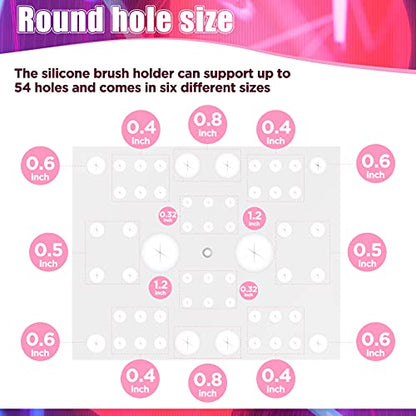 Jetec 54 Holes Acrylic Brush Holder Makeup Brush Drying Rack Collapsible Holder Stand for Acrylic Nail Lover(White) - color: White