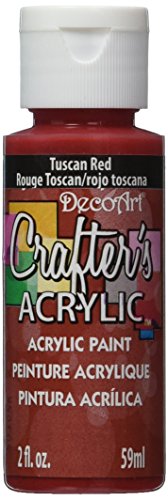 DecoArt DCA126-3 Crafter's Acrylic Paint, 2-Ounce, Tuscan Red - color: Tuscan Red, size: 2 Fl Oz (Pack of 1)