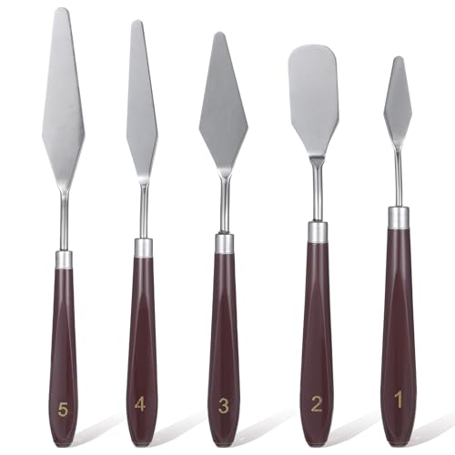 5 Pcs Cake Spatula Stainless Steel Cake Decorating Spatula Cakes Apatula Palette Knife Icing Frosting Cream Spatulas Baking Pastry Tool For Frosting Fondant Chocolate