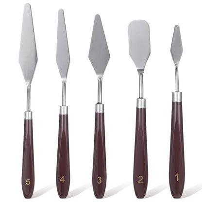 5 Pcs Cake Spatula Stainless Steel Cake Decorating Spatula Cakes Apatula Palette Knife Icing Frosting Cream Spatulas Baking Pastry Tool For Frosting Fondant Chocolate