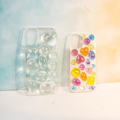 FUNSHOWCASE Cabochon Gem Jewelry Silicone Mold Oval Teardrop Square Heart Round Shapes, for Polymer Clay, Crafting, Resin Epoxy, Pendant Earrings Making, Large
