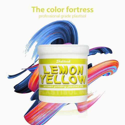 Shaliteink® Screen Printing Plastisol Ink Bright Yellow - Highly Opaque Screen Printing Ink for Cotton, Polyester and Other Fabrics (16oz.) - color: Bright Yellow, size: 16 fl oz
