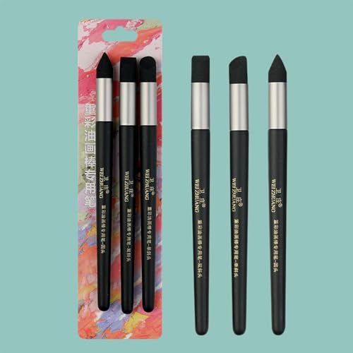 Color Shaper Paints Mixing Tool Paint Shaper Color Painting Blending Tool for Smearing Blending Highlighting Pastel Tools Soft Pastel Silicone Tools Oil Soft - color: Black 3 Pack Set