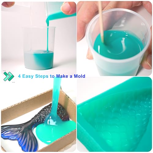 BBDINO Silicone Mold Making Kit Super Elastic Clear Liquid Silicone 1 Gal | 1:1 Mixing Self Degassing 3h Fast Cure Platinum Silicone for Mold Making Ideal for Molds Casting of Resin/Candle/Soap/Plaster - color: 141 Oz Clear