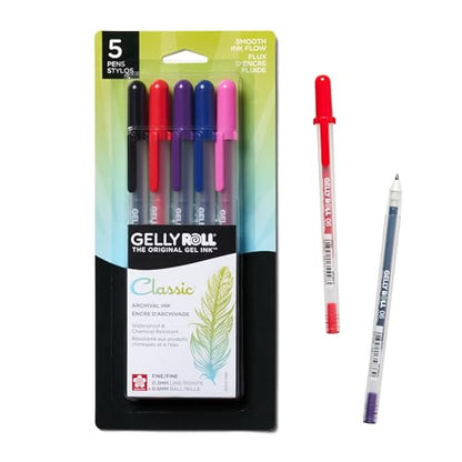 SAKURA Gelly Roll Classic, Fine Pt, Colors may vary, 5 Count - style: 5 Pen Pack