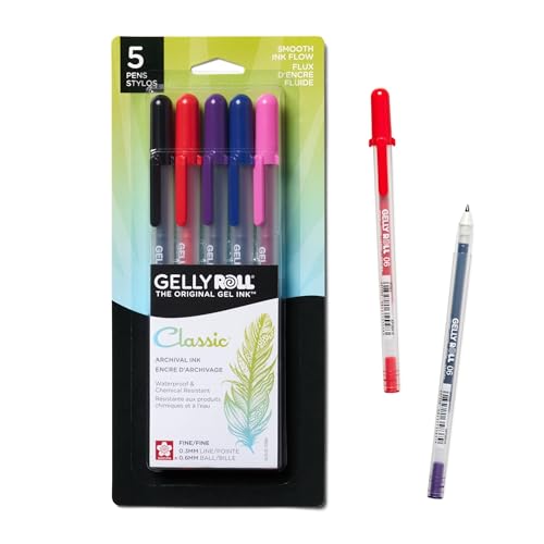 SAKURA Gelly Roll Classic, Fine Pt, Colors may vary, 5 Count - style: 5 Pen Pack