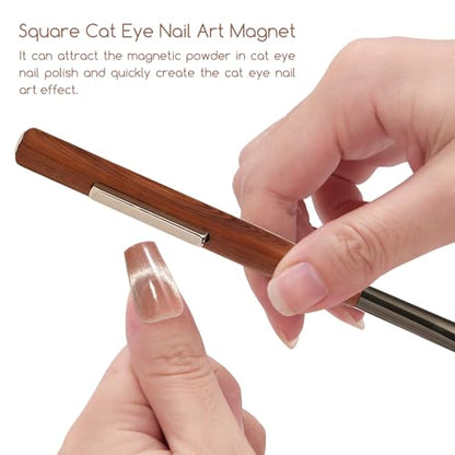 1 Piece 3-in-1 Nail Art Pen, Liner Brush for Fine Detailing and Smooth Lines, Cat Eye Magnet for Nails, Nail Magnet for Cat Eye Gel Polish - color: Ombré Brush&Nail Magnet