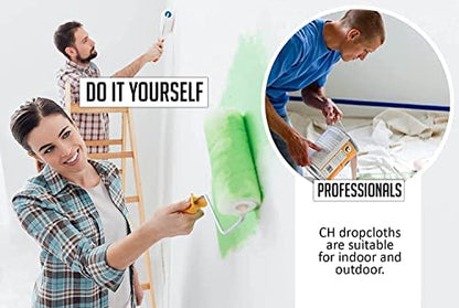 Canvas Painters Drop Cloth (Size 9 x 12 Feet - Pack of 1) - Pure Cotton Paint Drop Cloth for Painting, Curtains, Furniture & Floor Protection - All Purpose Thick Canvas tarp with Double Stitched Edges - size: 9' x 12' - Pack of 1