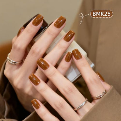 JODSONE Nude Brown Gel Nail Polish Kit 32 Colors Beige Chocolate Caramel with 4 Functional Gel for DIY Nail Art at Home - color: 32KIT-M5M-BMK01-32