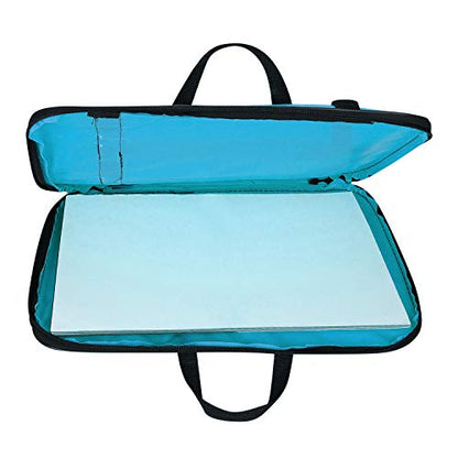 haozaikeji A3 Artist Portfolio Carry Case Bag Portable Waterproof Canvas Shoulder Bag Painting Pad Backpack for Sketching Painting Art Supplies with Shoulder Straps & Carry Handle - color: Blue