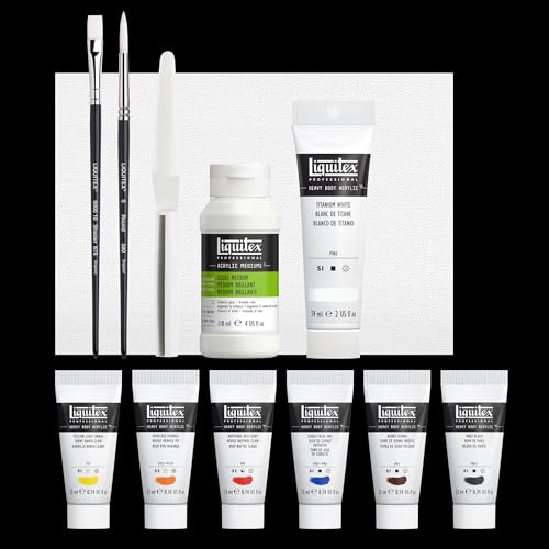 Liquitex Professional Heavy Body Acrylic Paint Starter Set, Set of 12, Blue,Orange - style: Starter Set of 12
