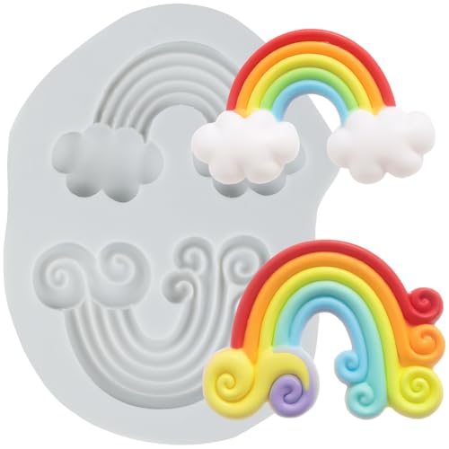 Rainbow Silicone Mold Rainbow Polymer Clay Molds for DIY Crafts Epoxy Resin Casting Air Dry Polymer Clay Plaster Jewelry Making - color: Style A