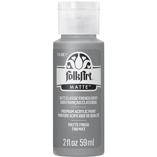 FolkArt Acrylic Paint in Assorted Colors (2 oz), , Classic French Gray - color: Classic French Gray, size: 2 Fl Oz (Pack of 1)