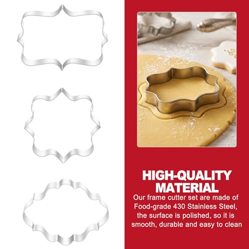 10 Piece Plaque Cookie Cutter Set, Assorted Shapes Stainless Steel Frame Cookie Cutters,Biscuits and Dough, Ideal for Wedding Holiday Birthday Party Baking Decorations and DIY Crafts