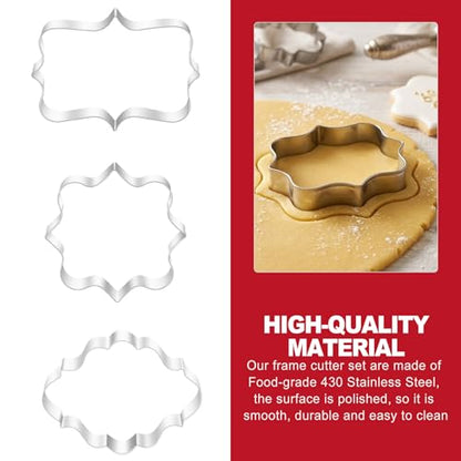 10 Piece Plaque Cookie Cutter Set, Assorted Shapes Stainless Steel Frame Cookie Cutters,Biscuits and Dough, Ideal for Wedding Holiday Birthday Party Baking Decorations and DIY Crafts