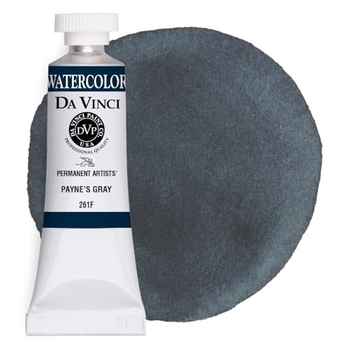 DA VINCI PAINTS Professional Artist Watercolor Paint, Payne's Gray, 15mL - color: Payne's Gray, style: 15mL