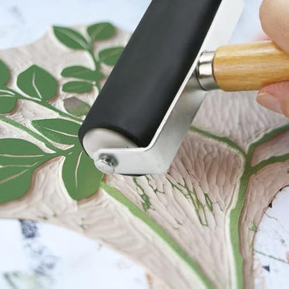 Alipis 3pcs Portable Rubber Brayers Set for Crafting, Small Manual Ink Rollers for Block Printing and DIY Art Projects