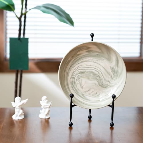 [3 Pack] Metal Tripod Stands for Display, Black Foldable Easel Holders for Plate, Picture Frames, Artwork & Canvas – Decorative Display Stand for Tabletop & Home