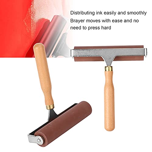 3 Sizes Printmaking Brayers, Soft Rubber Brayer, Ink and Glue Roller Set, for Printmaking, Scrapbooking, and Painting, with Comfortable Handle, Easy Operate, Cleanable Design - size: 15cm