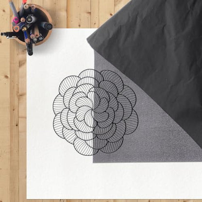 NIYANGLE Graphite Transfer Carbon Paper 25 Sheets 23x33cm Black Single-Sided Tracing Copy Sheets for Artists and DIY Crafts