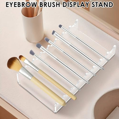 3Pcs Transparent Acrylic Vanity Brush Drying Rack, Space Saving Versatile Acrylic Makeup Brush Display Stand for Women Teen Girl