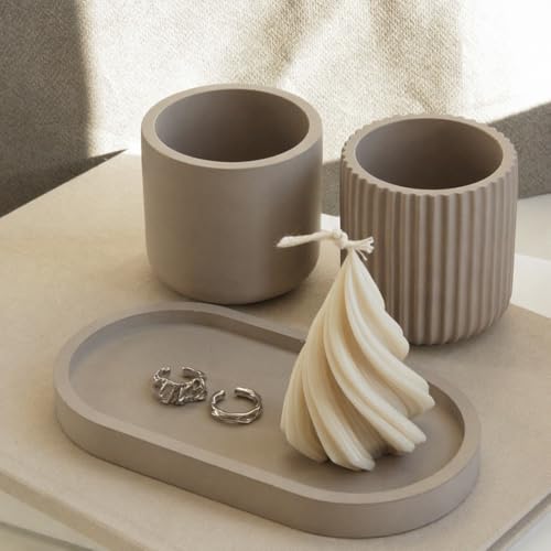 Set of 3 Silicone Molds with Lids and Tray for Concrete, Resin, and Plaster | DIY Casting Molds for Decorative Containers and Home Decor — Form Me™