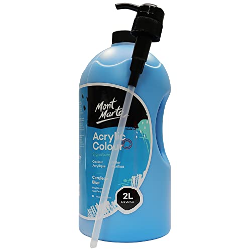 Mont Marte Discovery School Acrylic, Carmine, 1/2 Gallon (2 Liter). Ideal for Students and Artists. Excellent Coverage and Fast Drying. Pump Lid Included. - color: Carmine