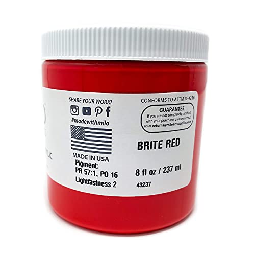milo Acrylic Paint Set of 8 Colors | 8 ounce Jars | Heavy Body Acrylic Painting Set | Made in the USA | Non-Toxic, Holds Texture and Brush Strokes - style: Heavy Body Set 8 x 8 oz