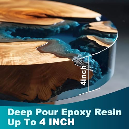 Deep Pour Epoxy Resin, 3 Gallon 2-4 inch Clear Epoxy Kit,Bubble Free Crystal Clear 2:1 Casting Resin,Low Viscosity Casting for River Table,Wood, Art Craft,Countertop - size: 3 gallon