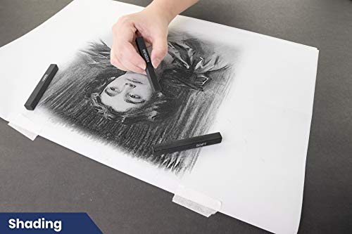 Pacific Arc Compressed Charcoal Sticks Medium 12 Pack for Drawing, Sketching, and Shading - style: Medium | 12 Pack