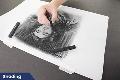 Pacific Arc Compressed Charcoal Sticks Hard 12 Pack for Drawing, Sketching, and Shading - style: Hard | 12 Pack