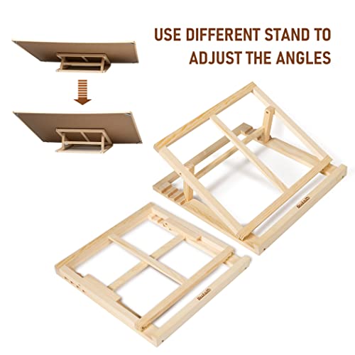 Becko US Puzzle Board with 4 Angle Adjustable Bracket/Stand, Wooden Puzzle Table with Premium Smooth Flannel Surface, Lightweight & Portable, Used Horizontally/Vertically for 1500 Piece Jigsaw Puzzles - size: 1500 Piece
