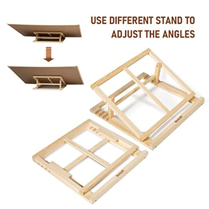 Becko US Puzzle Board with 4 Angle Adjustable Bracket/Stand, Wooden Puzzle Table with Premium Smooth Flannel Surface, Lightweight & Portable, Used Horizontally/Vertically for 1500 Piece Jigsaw Puzzles - size: 1500 Piece