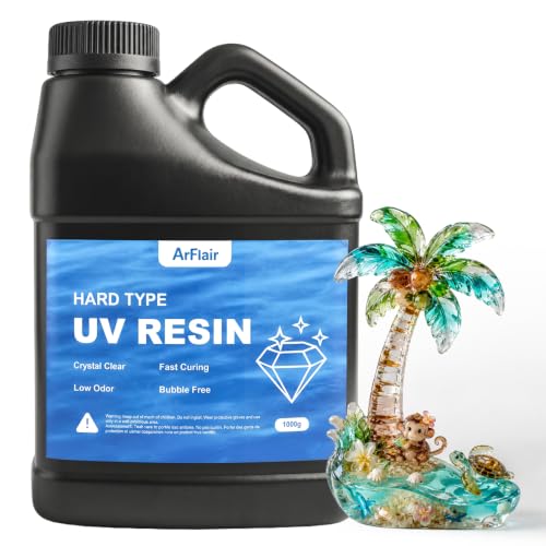 Arflair 1000g UV Resin, Crystal Clear UV Resin for Beginners and Professionals, Hard Type Kit for Jewelry Making, DIY Craft, Decor - size: 1000g