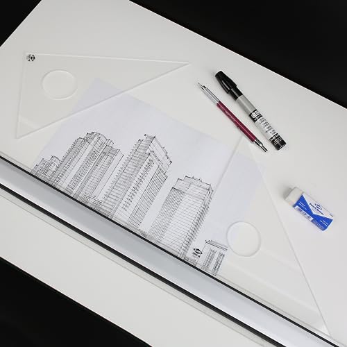 ALVIN Clear Professional Acrylic Drafting Triangle 30/60 Degrees 14" Model 130C-14 Multipurpose Tool for Drafting, Design, and Architecture, Great for Machining and Woodworking - 14 inches - size: 14", style: 30/60 Degree