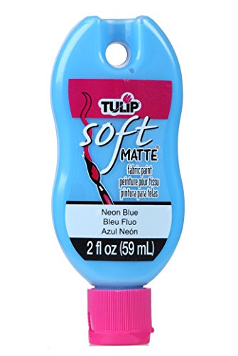 Tulip Soft Fabric Paint, Washable, Stays Soft and Flexible, Permanent Paint, for Light and Dark Fabrics, 2 fl oz, Neon Blue