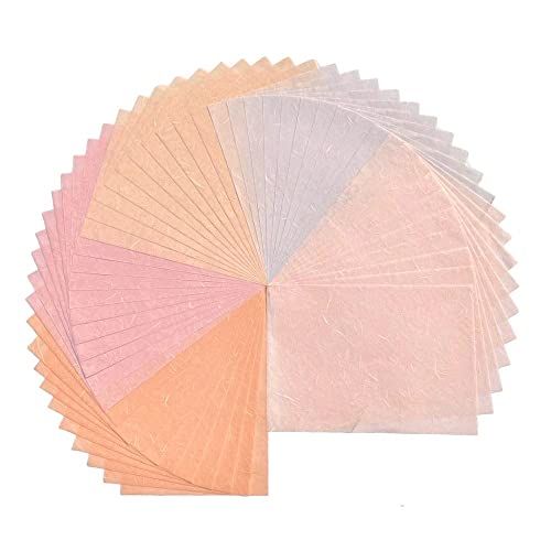 A4 Natural Fiber Mulberry Paper Sheets Art Tissue Washi Paper Design Craft Art Origami Suppliers Card Making Writing Painting 50 Sheets (Pink Pastel Tone, A4) - color: PinK Pastel Tone, size: 8.3 X 11.7 Inch