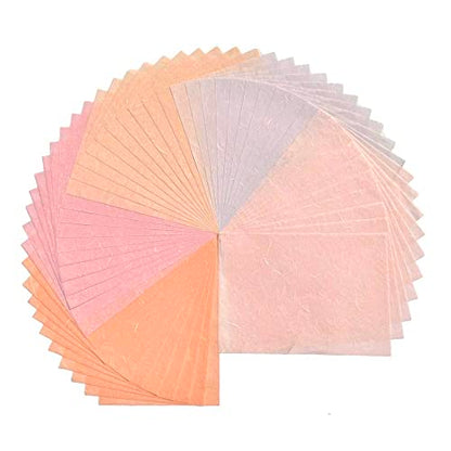 A4 Natural Fiber Mulberry Paper Sheets Art Tissue Washi Paper Design Craft Art Origami Suppliers Card Making Writing Painting 50 Sheets (Pink Pastel Tone, A4) - color: PinK Pastel Tone, size: 8.3 X 11.7 Inch