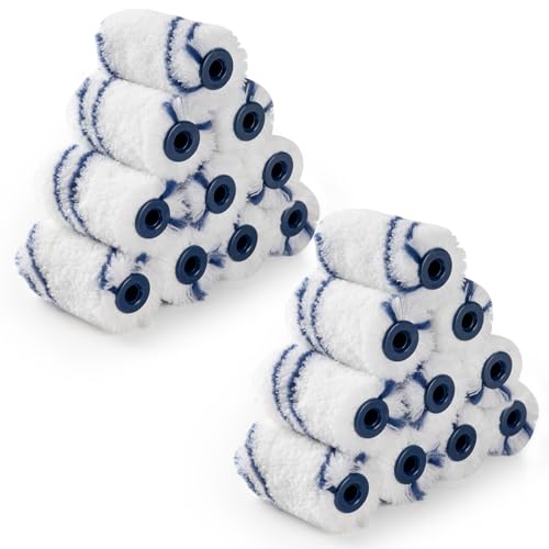 20 Pack 2 Inch Microfiber Paint Roller (3/8 Inch Nap), Small Paint Roller Covers, Suitable for Repairing Mini Paint Rollers on Walls, Doors, Cabinets and Window Edges - size: 2 Inch Paint Roller Kit, 20 Pack
